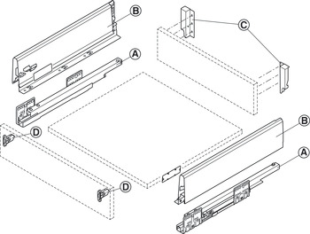 Matrix Box S, комплект ящика, 35 кг, серый, 120x400 мм, soft-close